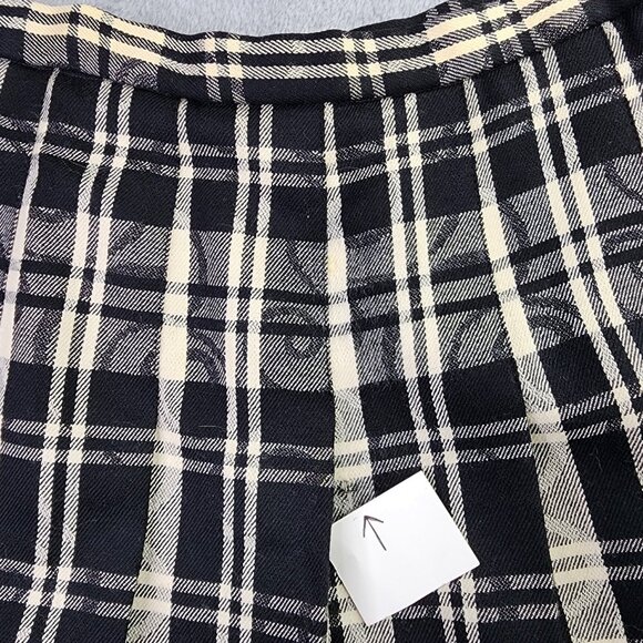 Vintage Pendleton Virgin Wool Midi Skirt Women 18 Black Plaid Pleated USA Office - Picture 11 of 11